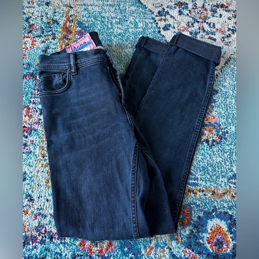 $120 Acne Studios Blå Konst Woven Skinny Jeans 30 32